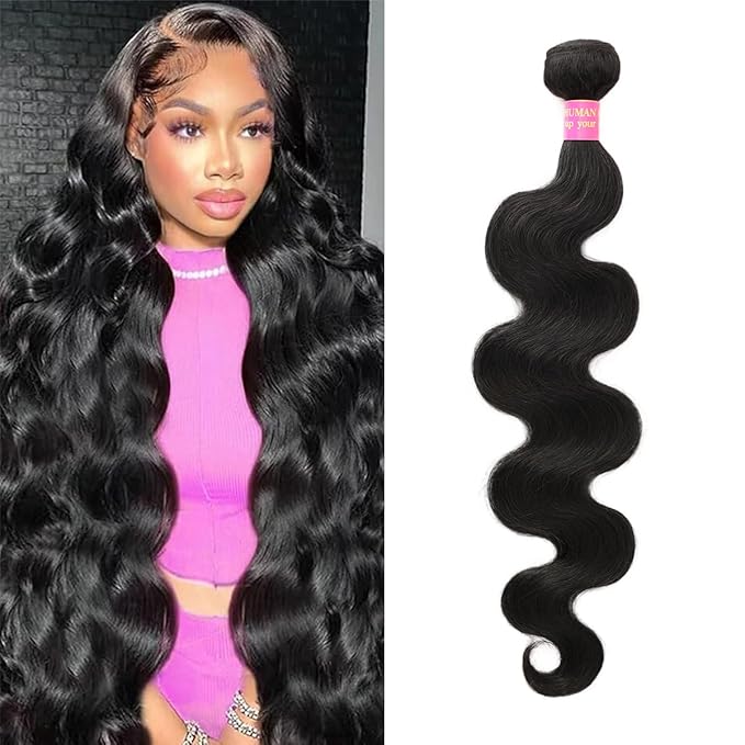 26 Inch Bundles Human Hair Body Wave 12A Brazilian Virgin Human Hair 1 Bundle 100% Unprocessed Quick Weave Hair Extensions Natural Black