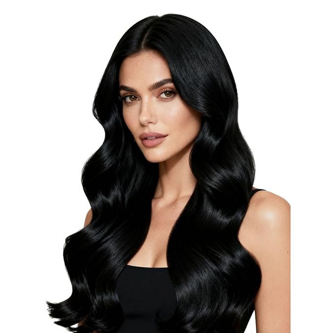 Full Shine Micro Loop Hair Extensions Human Hair 28 Inch 100G with 14G Micro Beads Long Straight Remy Hair Natural Black Micro Bead Human Hair Extensions for Women Cold Fusion Extensions add Length