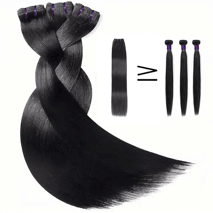 Straight Bundles Human Hair 100% Unprocessed Virgin Remy Hair 16A Straight Quick Weave 3 Bundles for Black Women Natural Color