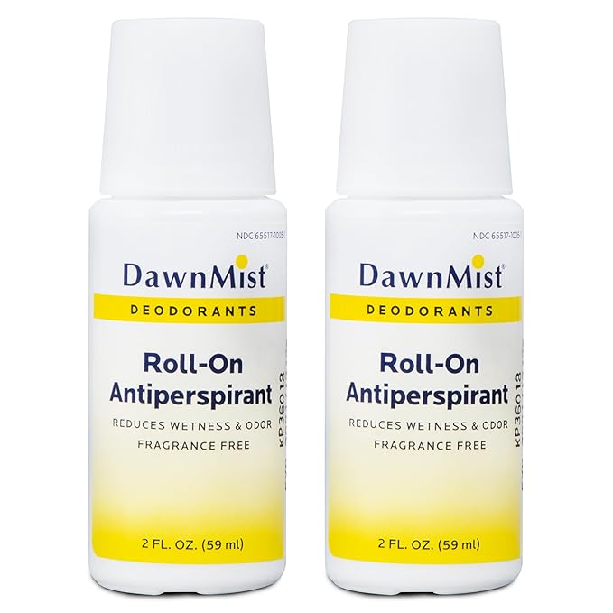 Dukal DawnMist Antiperspirant Deodorant, 2 oz., Unscented, Roll-On (Pack of 2) RD20