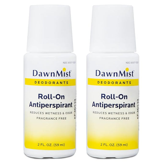 Dukal DawnMist Antiperspirant Deodorant, 2 oz., Unscented, Roll-On (Pack of 2) RD20