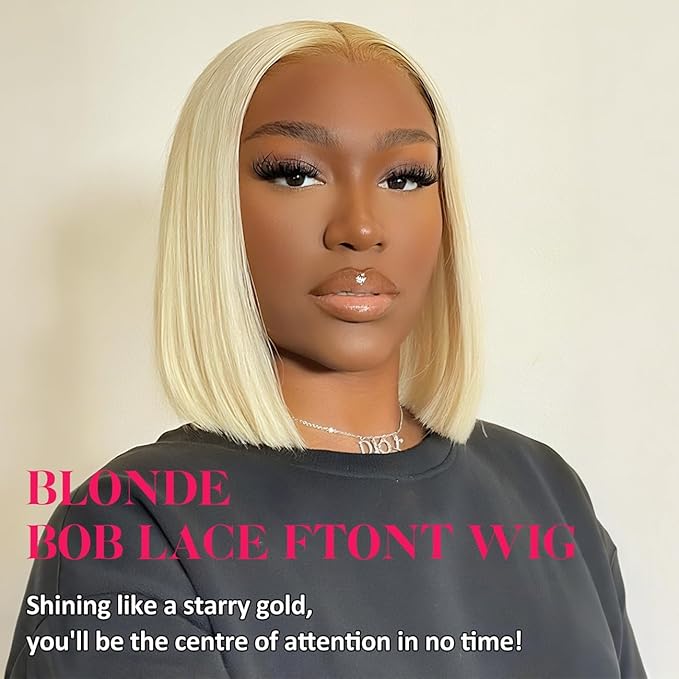 613 Bob Wig Human Hair 13x4 8Inch Lace Front Wigs Human Hair Pre Plucked 200 Density Glueless Brazilian Virgin Lace Frontal Wigs for Women