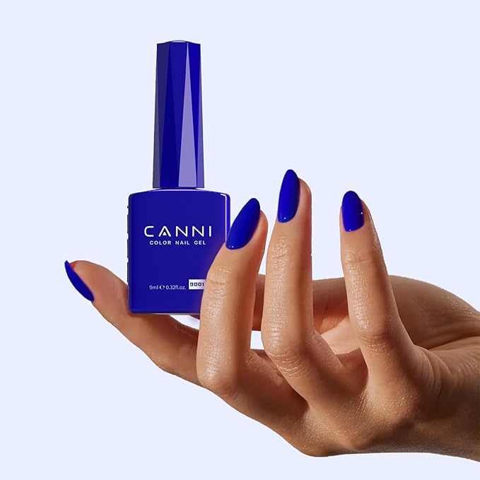 CANNI Blue Gel Nail Polish, 1Pcs Royal Navy Blue Gel Polish Dark Cobalt Deep Color Soak Off U V French Nail Manicure Salon DIY