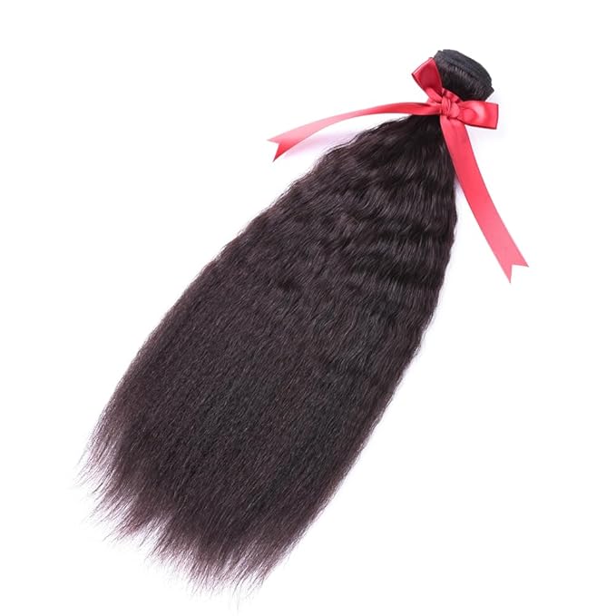 26 Inch Kinky Straight Human Hair Bundles 1pcs 26 inch Single One Natural Black Color Yaki Bundle Human Hair