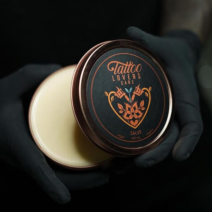 Tattoo Lovers Care Tattoo Salve Artists Tin Glide Tattoo Balm Before, During & Aftercare Cream Moisturizer Rejuvenates Older Tattoos & Combats Redness, Swelling, Scabbing Natural Ingredients 6oz
