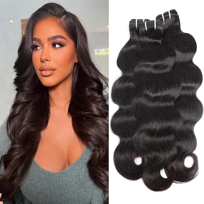 12A Human Hair Bundles 22 24 26 Inch Body Wave Bundles Human Hair 100% Unprocessed Brazilian Virgin Quick Weave Natural Black