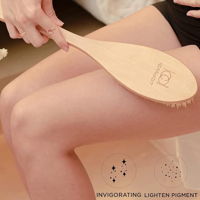 ICANdOIT Very Stiff Dry Brushing Body Brush for Men&Women, Long Handle Dry Skin Brush for Cellulite and Lymphatic Drainage with Natural Agave Cactus Tampico Fiber Bristles
