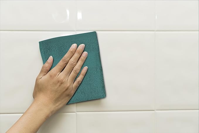 Premium Wash Cloths Pack of 12 (13" x 13") 100% Ring Spun Cotton | Luxury Washcloths | Ultra Soft Face Towels | Highly Absorbent Wash Cloths for face (Teal)