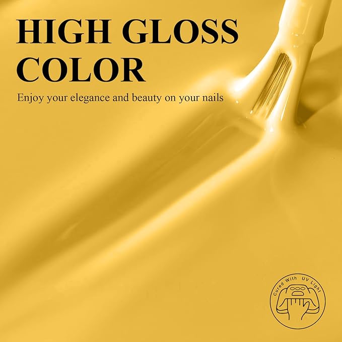 Imtiti Gel Nail Polish, 1Pcs Candy Yellow Soak Off UV LED Gel Polish, Long Lasting, Nail Art Manicure Salon DIY at Home for Spring and Summer (0.34 Fl Oz-964)