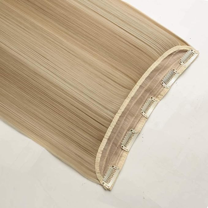 S-noilite® 24"/26" Straight Curly 3/4 Full Head One Piece 5clips Clip in Hair Extensions Long Poplar Style 22colors(26"-straight,Ash Blonde & Bleach Blonde)