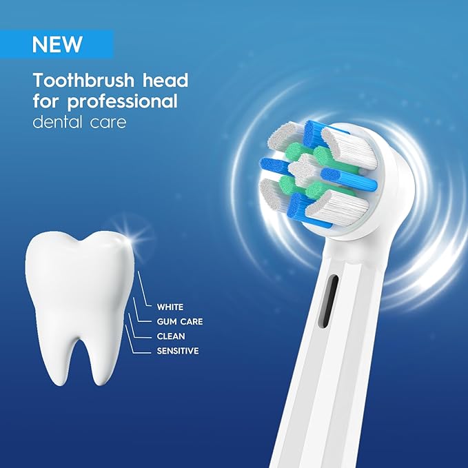 IO Replacement Heads Compatible with Oral B iO 2/3/4/5/6/7/8/9/10 Series Electric Toothbrush, Brush Heads with Medium Bristles Compatible with Oral B iO for Gentle Dental Care (10 Black/White)