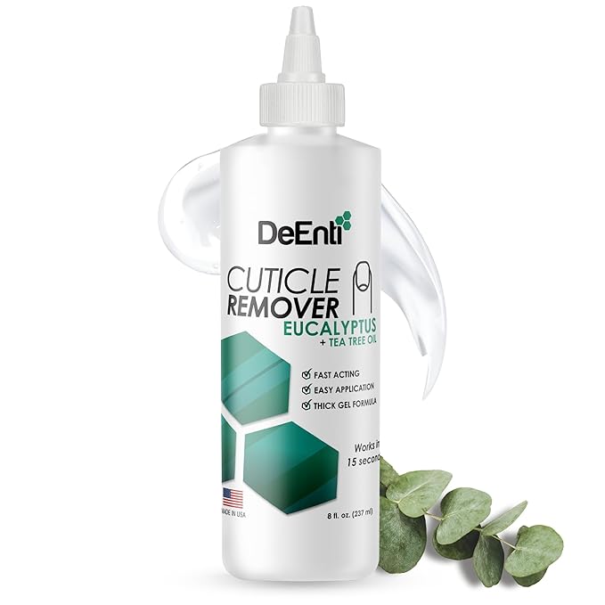Instant Cuticle Remover Gel, Eucalyptus, 8 Oz Bottle, Professional Cuticle Softener, Salon Quality Manicure and Pedicure Supplies