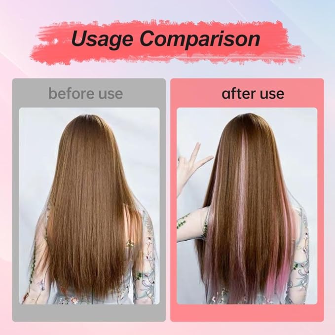 Festive Fun Hair Chalk Combs, 12 Colors Instant Washable Hair Color Comb for Girls Women, Temporary Hair Color Dye for Hair DIY Party Christmas Birthday Gifts (6 colors)