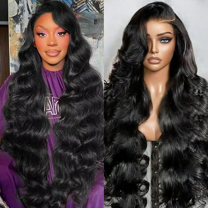 15A Raw Body Wave Lace Front Wigs Human Hair Wig 200 Density Indian 13x4 HD Lace Frontal Human Hair Wigs for Women with Baby Hair (36 Inch)