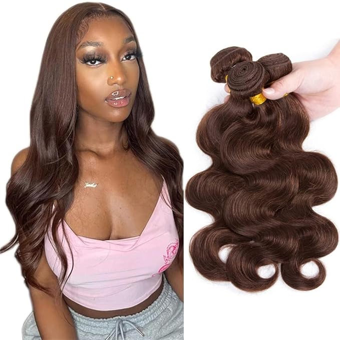 28 30 32 inch #4 Bundles Human Hair Brown Body Wave Bundles Dark Brown Bundle Chocolate Human Hair Bundle 300g