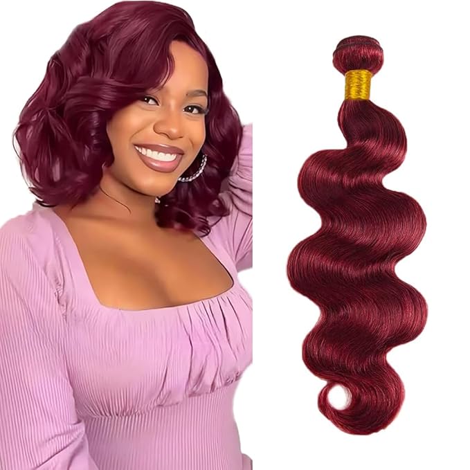 Burgundy Human Hair Bundles 99j Body Wave Bundles Red Human Hair Bundle 14 inch Dark Burgundy Bundle