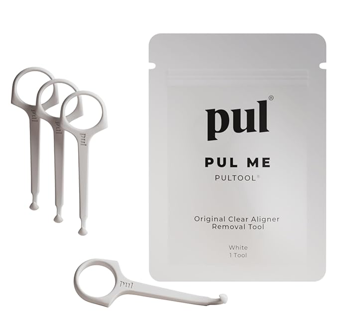 PUL Pack of 4 Reusable Clear Aligner Removal Tool — Compatible with Invisalign, Removable Braces, Retainers & Trays – Easy-to-Use Device Remover, Dental & Oral Hygiene Care Product – White