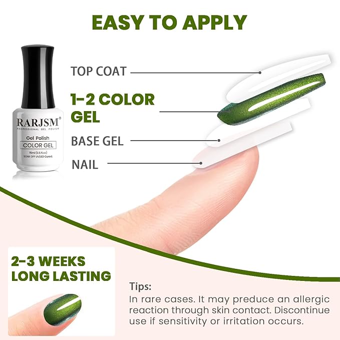 RARJSM Chameleon Glitter Gel Nail Polish Green to Blue Color Changing Pigments Gel Polish 15ML Multichrome Holographic Sparkle Shimmer Nail Gel Varnish Soak Off Curing Requires DIY at Home Salon