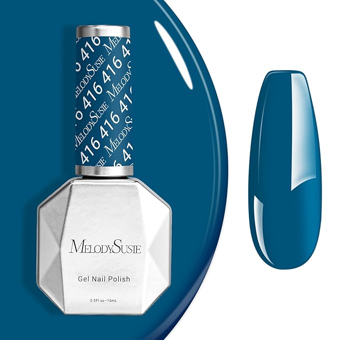 MelodySusie Blue Gel Nail Polish,0.5fl oz Nails Soak Off UV LED Dark Blue Gel Polish Gift for Women Nail Art Manicure Salon DIY Nail Design Decoration at Home-416-A2106