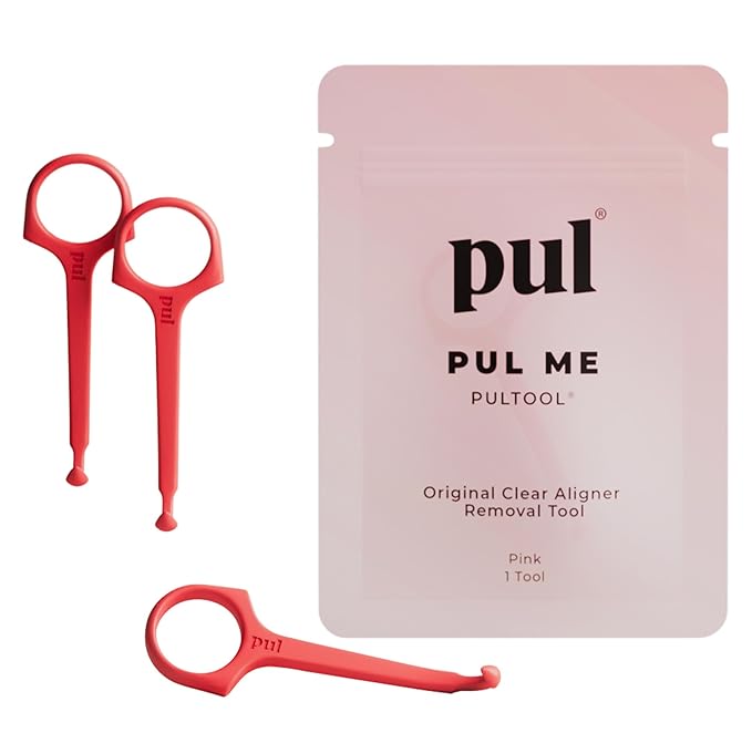 PUL Pack of 3 Reusable Clear Aligner Removal Tool — Compatible with Invisalign, Removable Braces, Retainers & Trays – Easy-to-Use Device Remover, Dental & Oral Hygiene Care Product – Pink