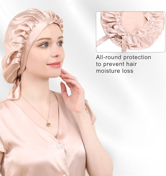DAISYSILK 100 Pure Mulberry Silk Hair Bonnet for Sleeping Silk Hair Wrap for Women