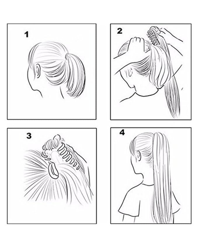 S-ssoy 31"(78cm) Women's Curly Pony Tail Hair Piece Synthetic Claw Clip Ponytail Wavy Long Curled in Hair Extension Extensions Long/Voluminous Wig Hairpieces for Women Girls Lady,12#