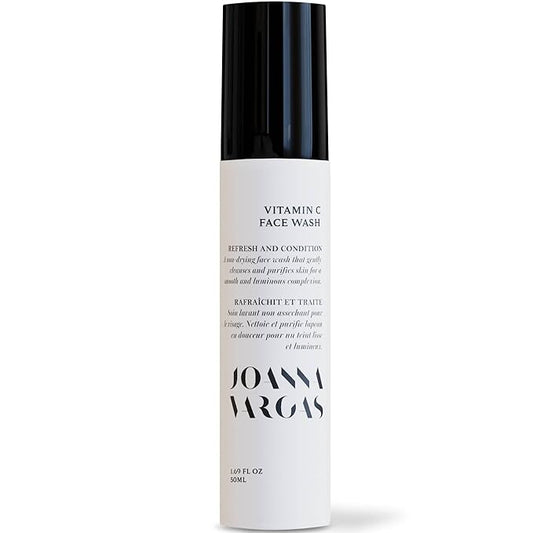 Joanna Vargas Vitamin C Face Wash for Women – Hydrating Daily Facial Cleanser with Witch Hazel, Hyaluronic Acid & Galactoarabinan – Gentle Clarifying Face Wash for Dry or Dull Skin – 120ml