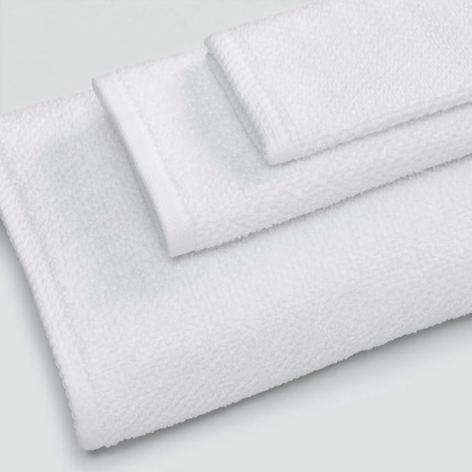 Great Bay Home White Washcloth- 100% Cotton 13x13 Wash Cloth - Absorbent, Quick-Drying, Durable Face Towels for Bathroom Decor - Low-Twist, Two-Ply Fibers (Optic White).