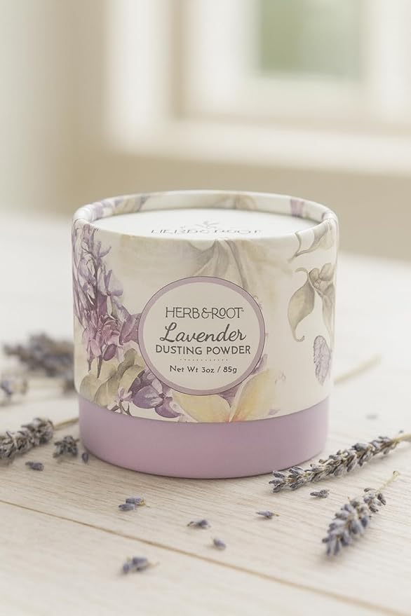 Herb & Root Talc Free Body Dusting Powders. Rose, Vanila, Sandalwood, Lavender, Jasmine, and Gift Sets (Travel Size, Lavender, Rose, Vanilla, Puff)
