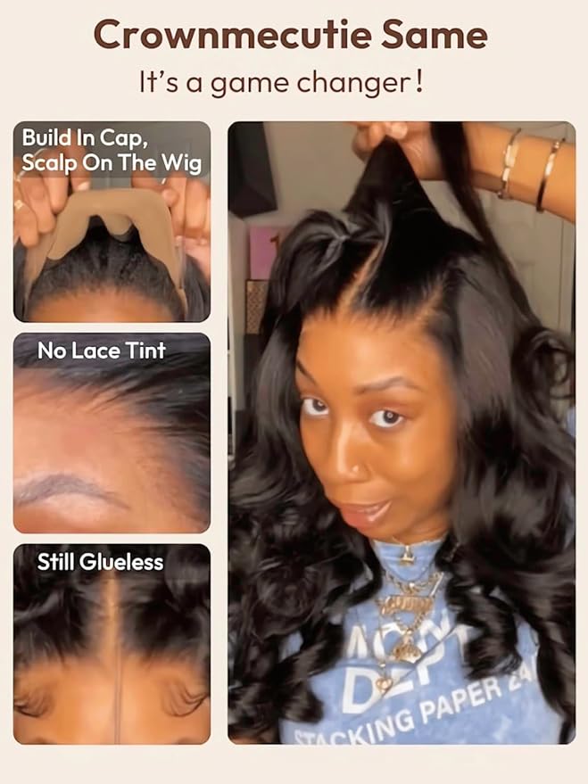 Julia Hair HD Real Scalp Glueless Wig 13x4 Pre Everything Skin-melt Lace Front Wigs Human Hair Loose Wave with Face Framing Invisi Drawstring Bleached Knots Natural Hairline 180% Density 20 Inch