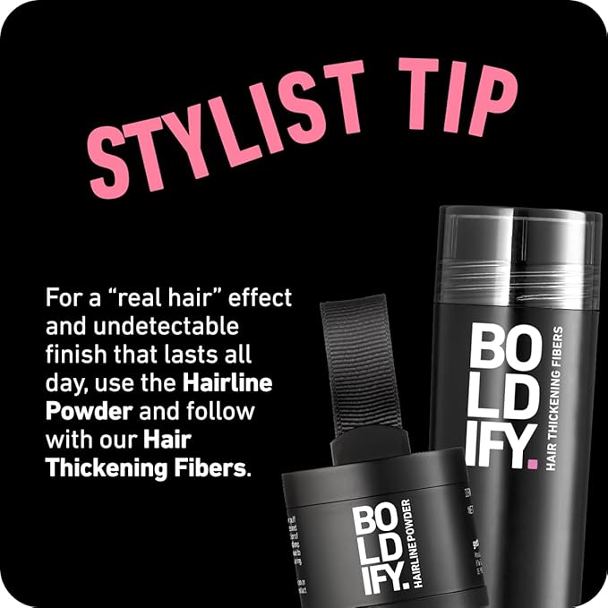 BOLDIFY Hairline Powder - Root Touch Up Hair Color for Gray Coverage - Bald Spot Concealing Hair Powder for Women & Men - 24-Hour Stain-Proof - Auburn