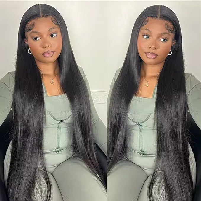 13x6 Lace Front Wigs Human Hair Straight Lace Frontal Wigs Pre Plucked with Baby Hair 12A Glueless Frontal Wigs for Black Women 24inch
