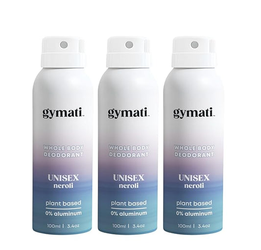 Gymati Fitness Body Deodorant Spray Aluminum Free - Unisex - Pack of 3