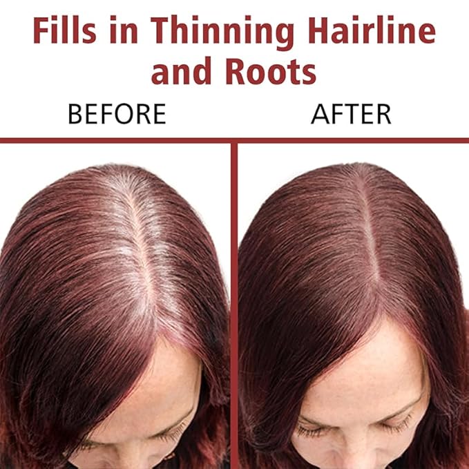 Root Cover Up Powder for Women - Hairline, Bald Spots, Eyebrows, Beard Line Touch Up - Light Blonde Hair Fibers for Thinning Hair Shadow, 2 Pack (Red Brown)