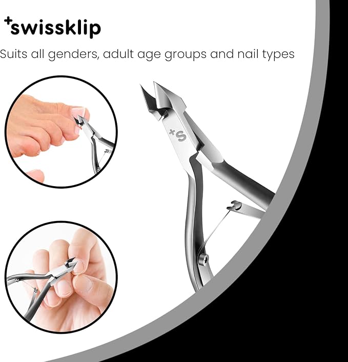 Swissker by Swissklip Cuticle Trimmer I Best Cuticle Remover I Cuticle Nippers, Cutter, Scissors I Nail Nipper used along with Cuticle Pusher Tool, Cuticle Clippers, Nail Cuticle Trimmer (Pack of 2)