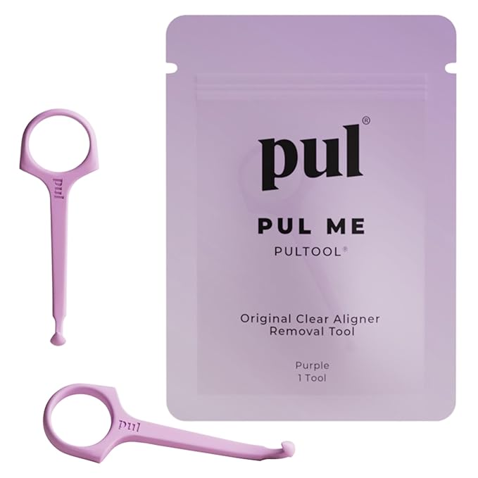 PUL Pack of 2 Reusable Clear Aligner Removal Tool — Compatible with Invisalign, Removable Braces, Retainers & Trays – Easy-to-Use Device Remover, Dental & Oral Hygiene Care Product – Purple