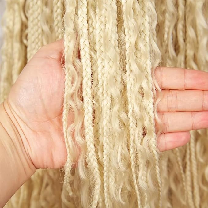 28 28 28 Inch Human Braiding Hair 613 Blonde Deep Wave Bulk No Weft Bundles Hair Extensions for Boho Knotless Wet and Wavy Braids 150g