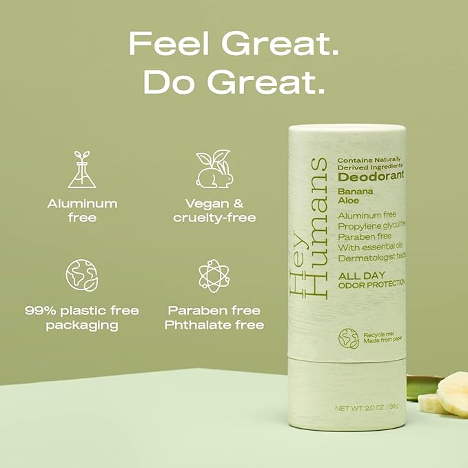 Hey Humans Deodorant, Aluminum Free Deodorant for Women and Men, Contains Naturally Derived Ingredients, All Day Odor Control, Refreshing Deodorant Essential Oils, Variety Pack