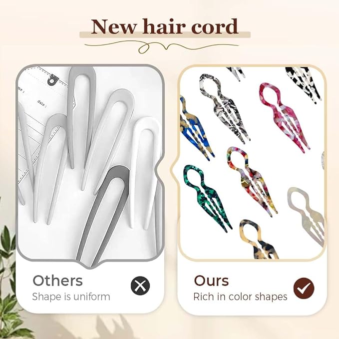 French Hair Pins for Women, Hair Pins for Majority Hair, Elegant Hair Clips for Women for Updos, Chignons French Twists, Double notch Locking Mechanism Anti-loosening Hairpins (2PCS Orange+Grey)