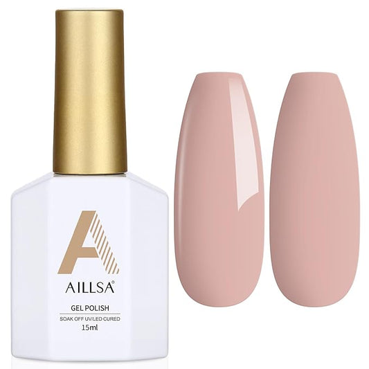 AILLSA Gel Nail Polish Nude Cappuccino Gel Polish Neutral Light Brown Mocha Jelly Gel Polish Natural Tan Color Nails Soak Off U V Gel for Nail Salon at Home Fall Winter Gift for Women 0.51 Fl Oz /GC31