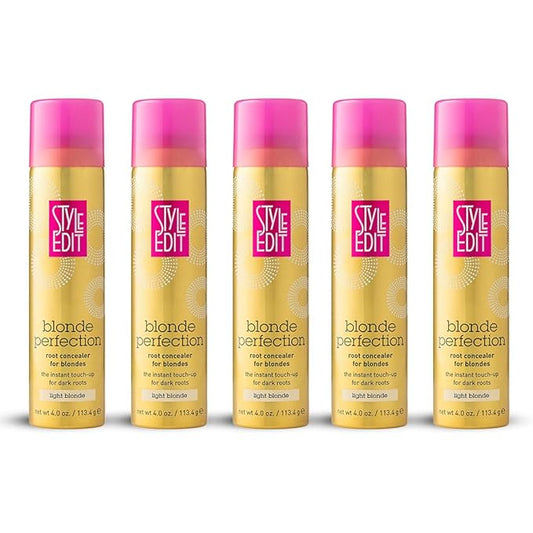 STYLE EDIT LIGHT BLONDE Root Concealer Touch - Up Spray, (Multiple Colors Available) 4 Ounce PACK OF 5