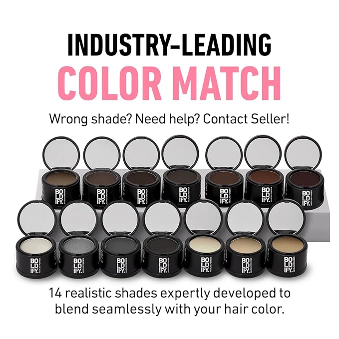 BOLDIFY Hairline Powder - Root Touch Up Hair Color for Gray Coverage - Bald Spot Concealing Hair Powder for Women & Men - 24-Hour Stain-Proof - Dark Blonde