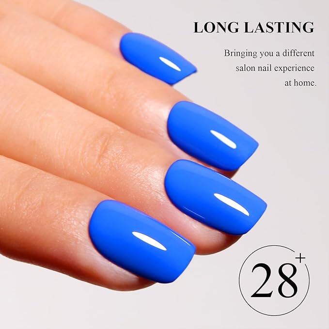 Imtiti Blue Gel Nail Polish, 1Pcs Electric Blue Gel Polish Soak Off UV LED Gel Polish, Long Lasting, Nail Art Manicure Salon DIY at Home for Autumn and Winter (0.34 Fl Oz-1911)