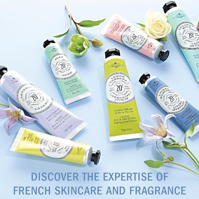 La Chatelaine Hand Cream Trio Tin, Holiday Gift Set, Natural Hand Lotion, Made in France with 20% Organic Shea Butter, Nourishing (Gardenia or Coconut Milk, Orange Blossom, Oud Rose) 3 x 1 fl. oz