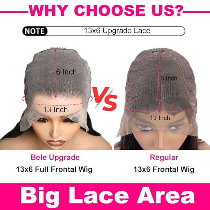 BELE 13x6 Full Lace Front Wigs Human Hair HD Transparent Body Wave Lace Front Wigs Human Hair Pre Plucked Bleached Tiny Knots Full Lace Frontal Wig Upgraded 14A 180 Density Natural Black 30 Inch