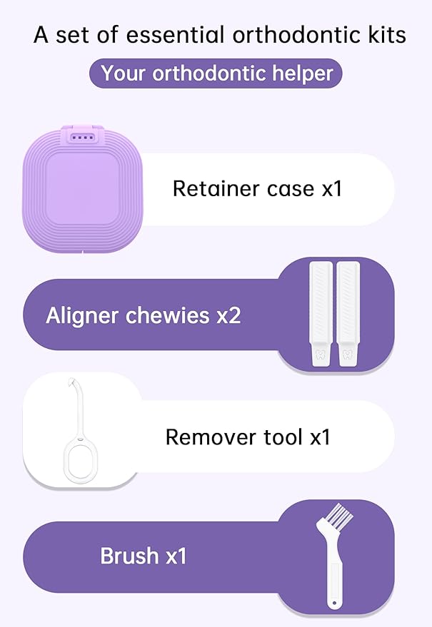 HEMILAB® Retainer Case, Slim Aligner Case with Vent Holes, Compatible with Invisalign, Mouth Guard Box with Retainer Removal Tool, Purple