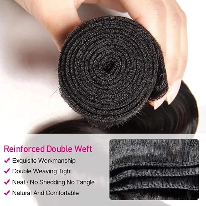 UNice Hair Body Wave Human Hair 4 Bundles 28 28 28 28 inch, 10A Brazilian Unprocessed Human Virgin Hair Wavy Weaves Sew In Extensions Natural Color