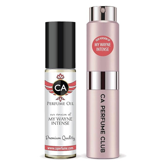 CA Perfume Duo Impression of My Wayne Intense For Women Perfume Layering Set Long Lasting Travel Size EDP + Body Oil Roll-On Bottle 0.27 Fl Oz+0.33 Fl Oz