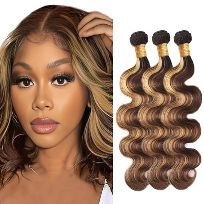 P427 Human Hair Bundles Color 27 Body Wave Bundle 12 14 16 Inch Brazilian Unprocessed Virgin Hair 3 Bundles Blonde Bundle