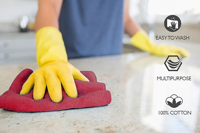Premium Wash Cloths Pack of 12 (13" x 13") 100% Ring Spun Cotton | Luxury Washcloths | Ultra Soft Face Towels | Highly Absorbent Wash Cloths for face (Burgundy)